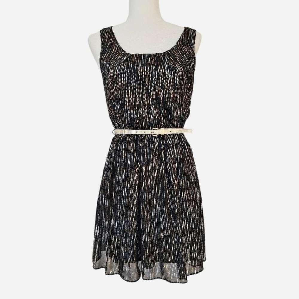 IZ BYER Women's Multicolor Sleeveless Printed Midi Dress With Belt.‎ Size S